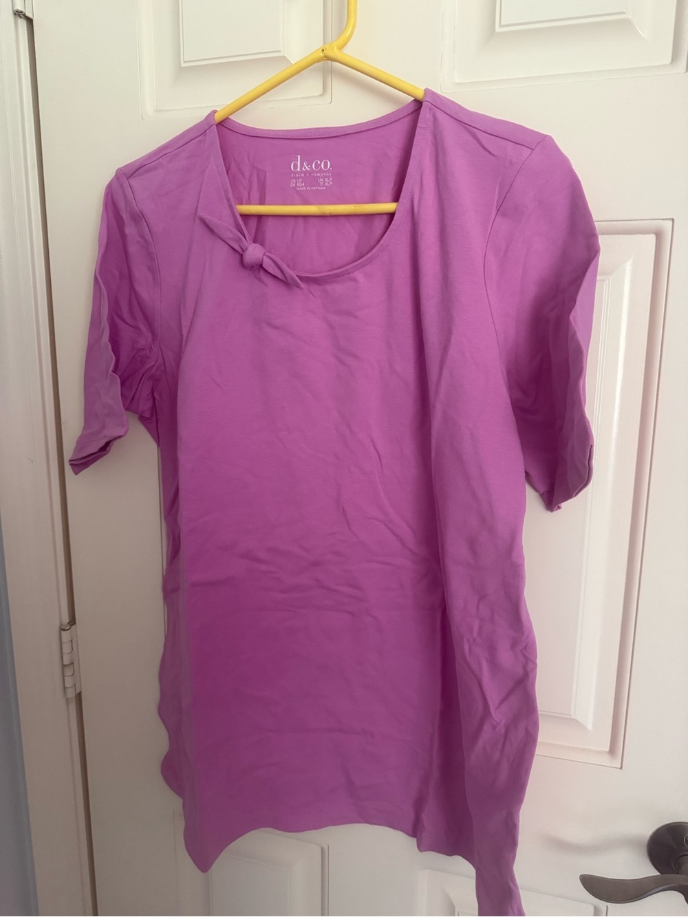 d&co. Lilac Knot-Neck Short Sleeve Tee